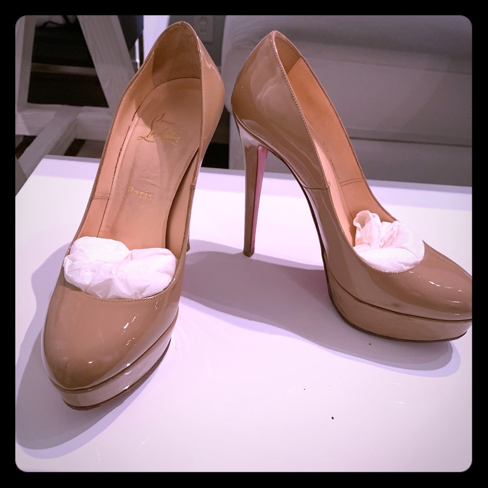 Christian Louboutin Bianca 140 Patent Calf Nude